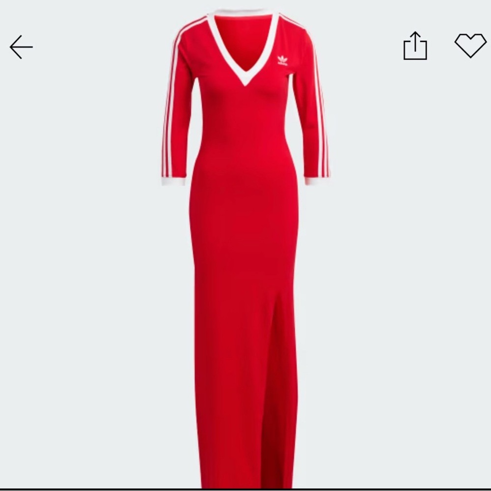 Adidas Vivid Red Long Sleeve Dress